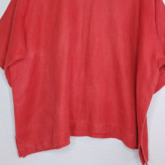 CTC Linens VTG 100% Linen Lagenlook Artsy Sz XL Boxy Fit Blouse - Picture 5 of 15